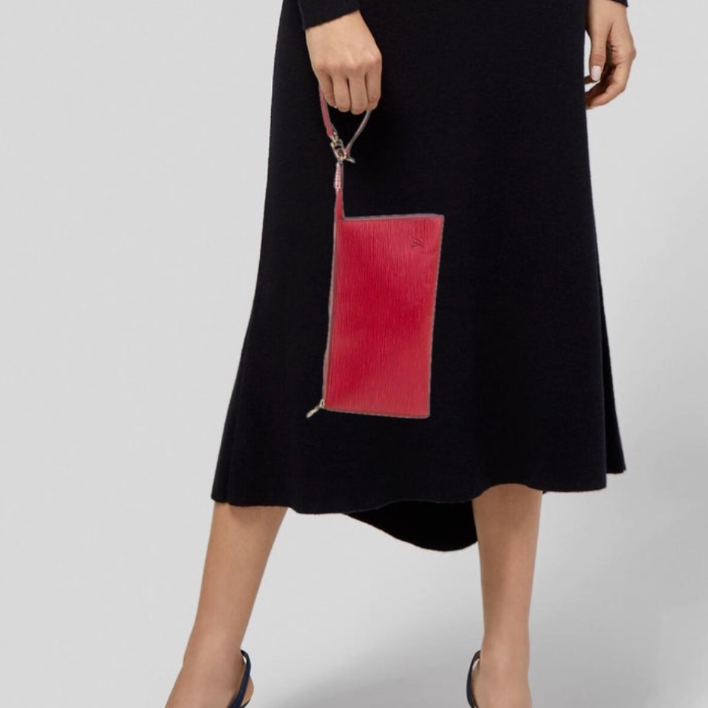 Louis Vuitton Red Epi Leather Pochette Accessories 24 Wristlet Clutch with Strap - Picture 13 of 13